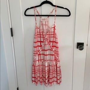 Pink and white summer dress